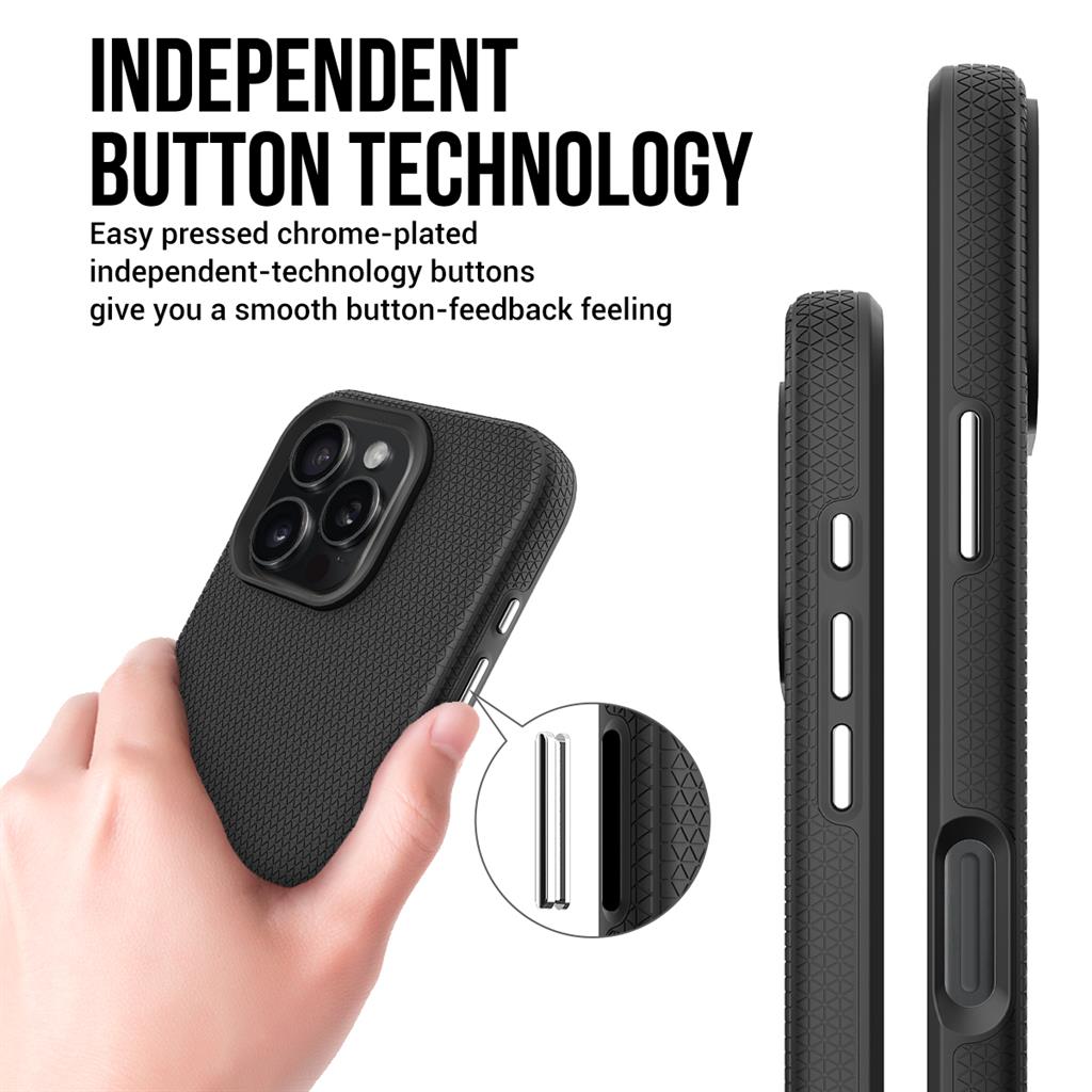Apple iPhone 16 Pro TOKO Triangle hátlap tok (Fekete)