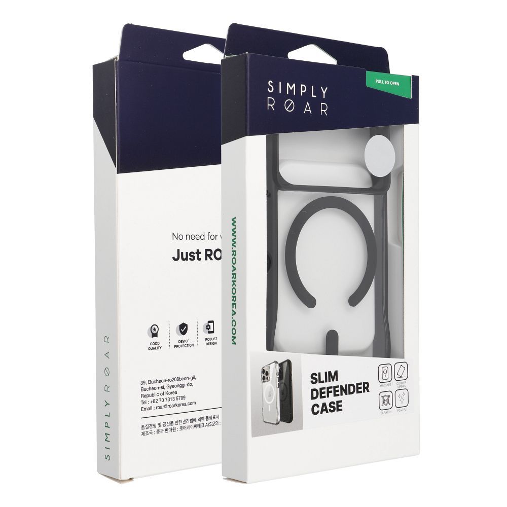 Apple iPhone 16 ROAR Slim Defender hátlap tok (Fekete)
