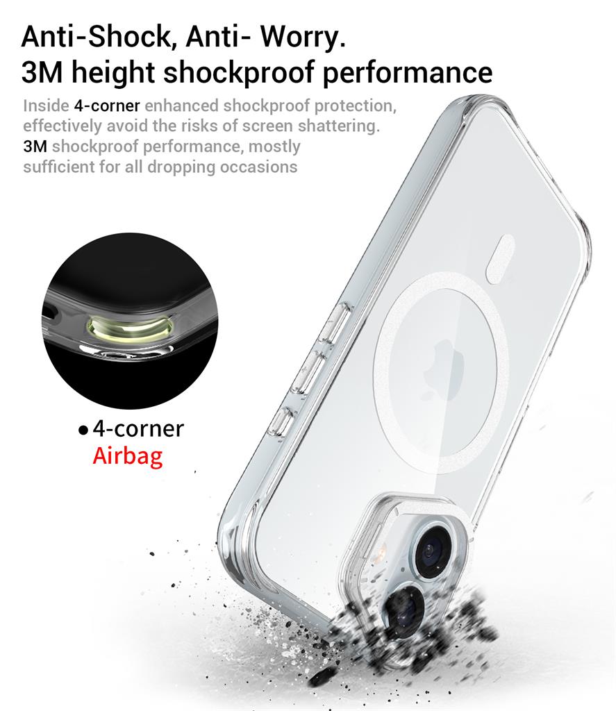Apple iPhone 16 TOKO Apex capsule magsafe hátlap tok (Ezüst)