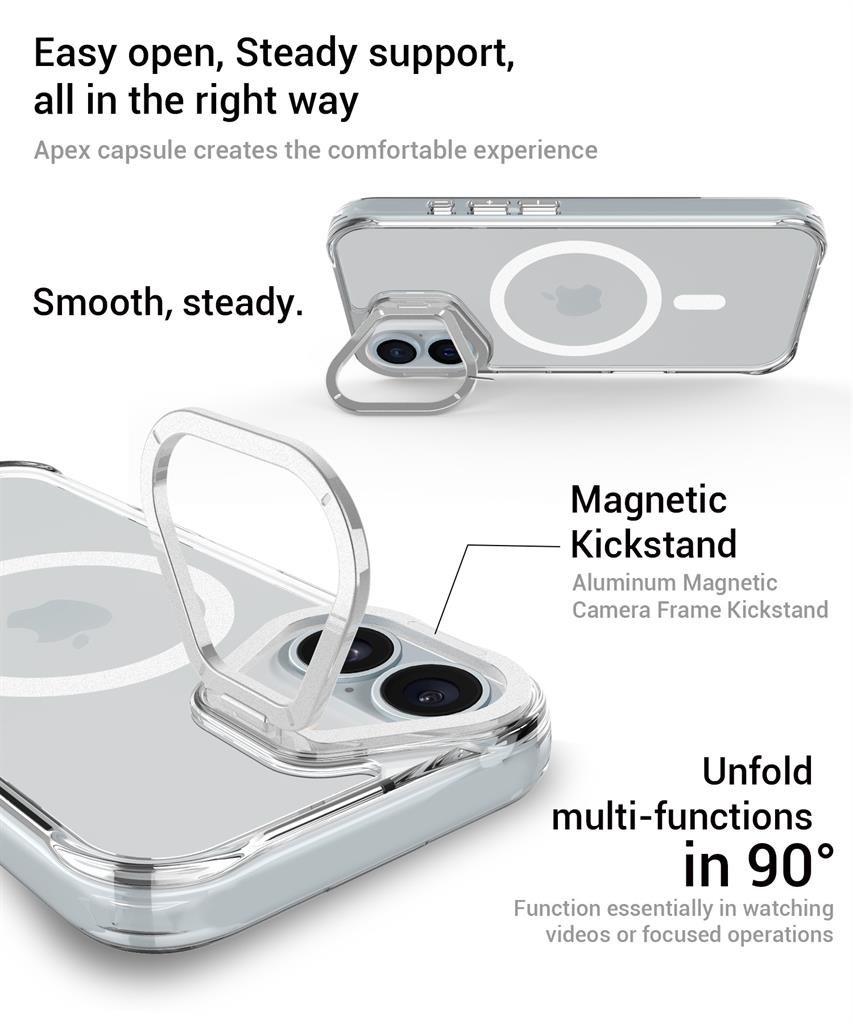 Apple iPhone 16 TOKO Apex capsule magsafe hátlap tok (Ezüst)