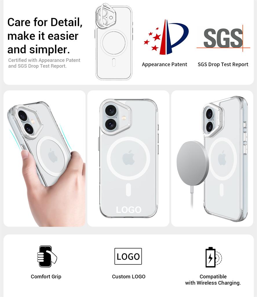 Apple iPhone 16 TOKO Apex capsule magsafe hátlap tok (Ezüst)