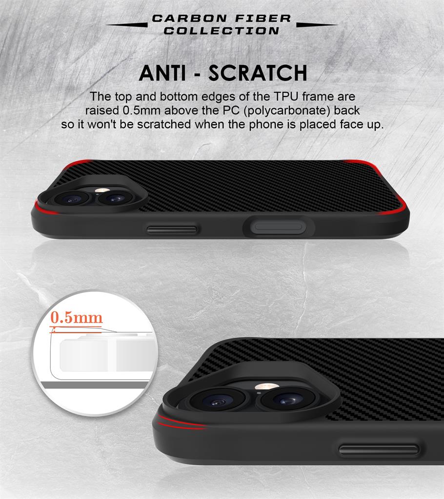 Apple iPhone 16 TOKO Carbon fiber hátlap tok (Fekete)