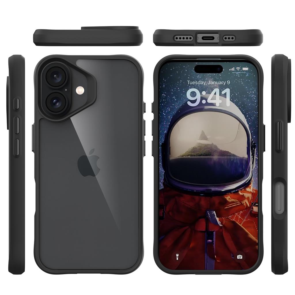Apple iPhone 16 TOKO Combat X mode Frost hátlap tok (Fekete)