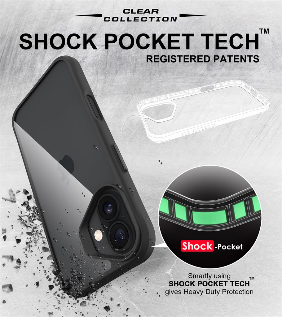 Apple iPhone 16 TOKO Combat X mode Frost hátlap tok (Fekete)