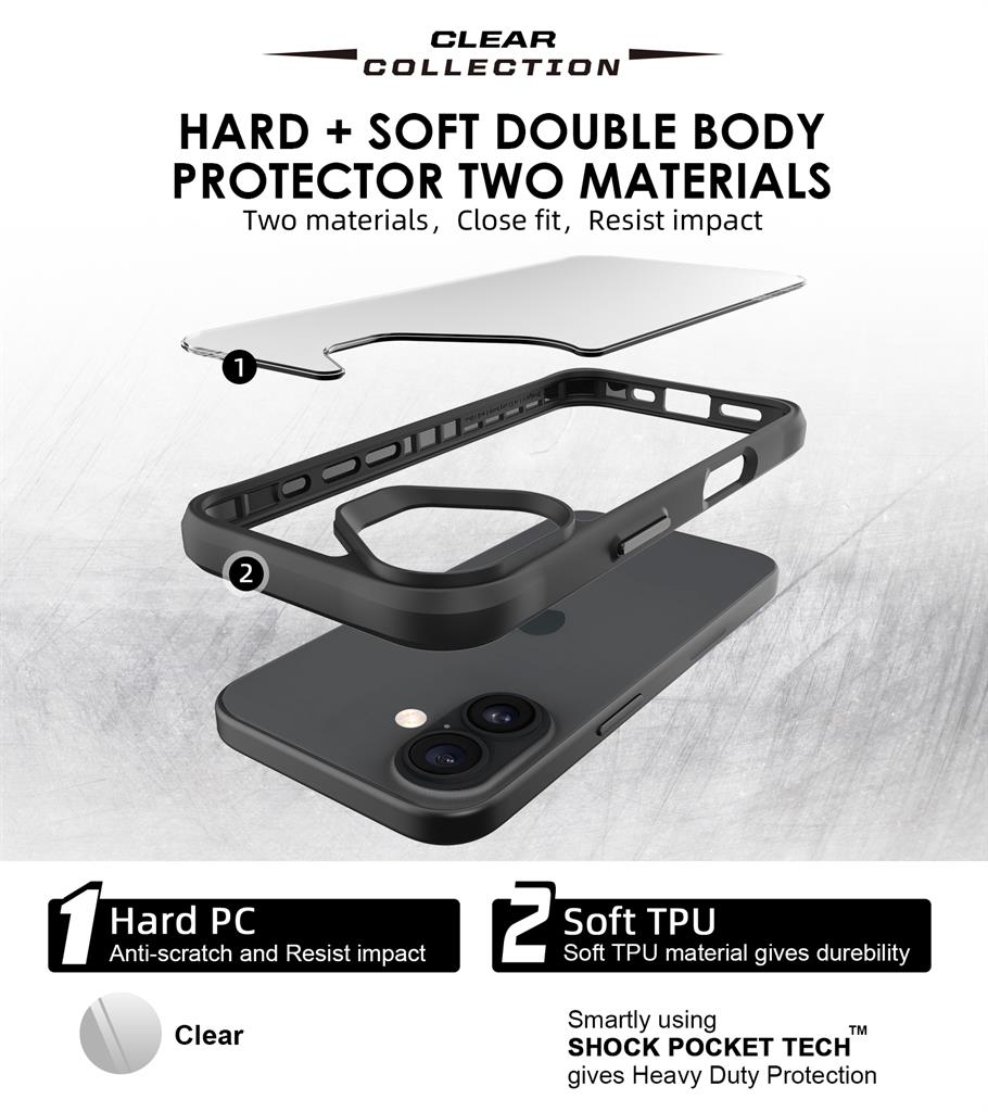 Apple iPhone 16 TOKO Combat X mode Frost hátlap tok (Fekete)