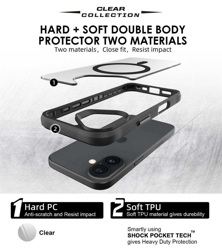 Apple iPhone 16  TOKO Combat X Mode magsafe hátlap tok (Fekete)