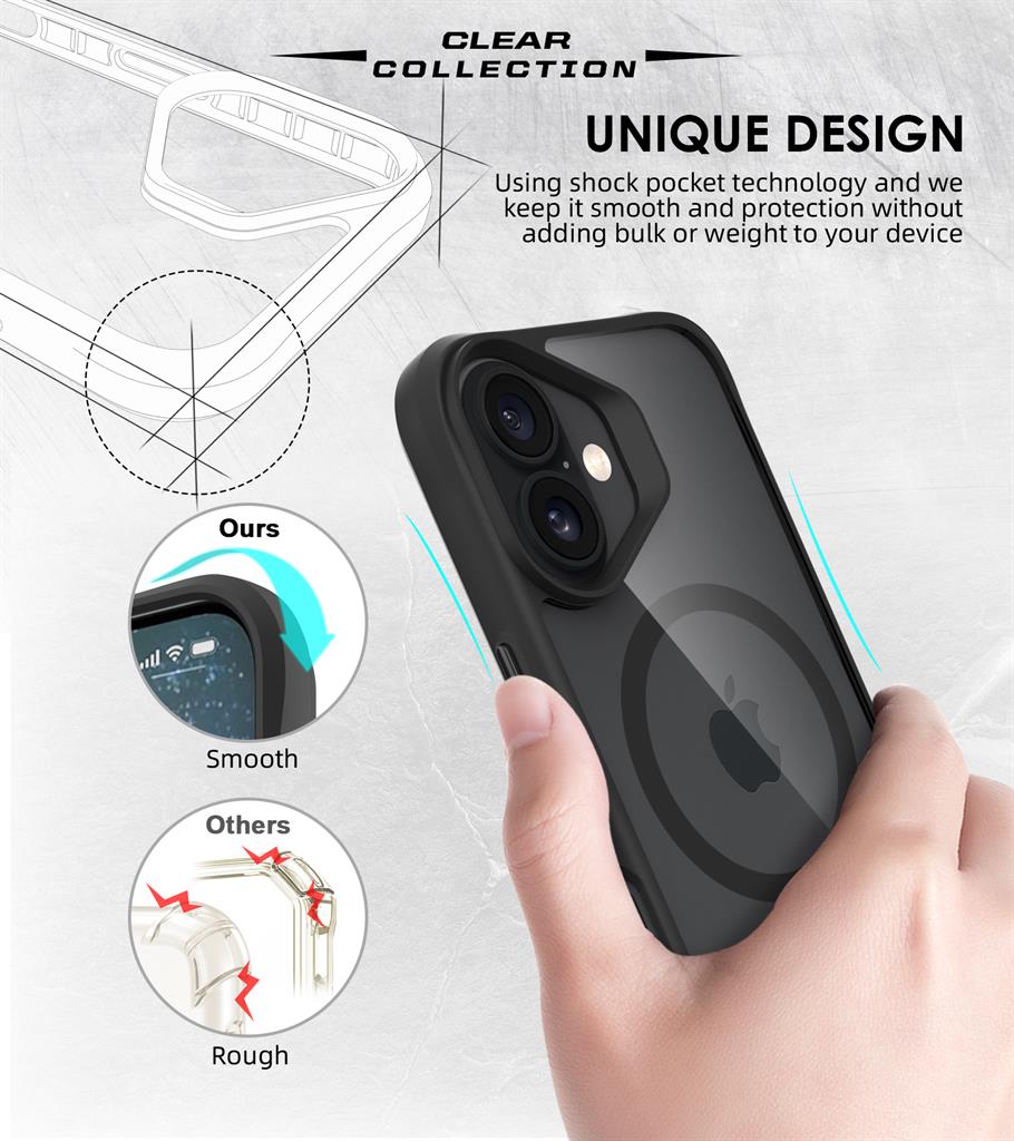 Apple iPhone 16  TOKO Combat X Mode magsafe hátlap tok (Fekete)