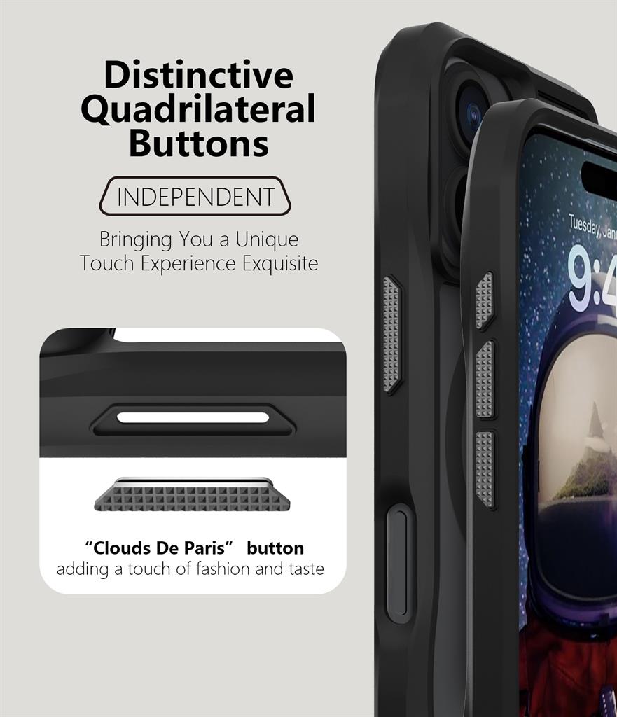 Apple iPhone 16 TOKO Octagon magsafe hátlap tok (Fekete)