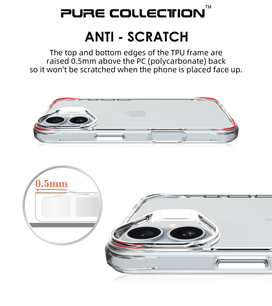 Apple iPhone 16 TOKO Pure hátlap tok (Átlátszó)