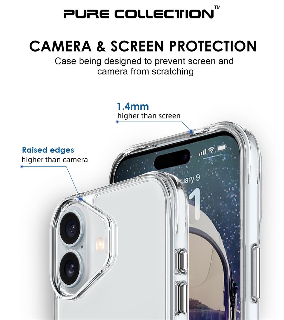 Apple iPhone 16 TOKO Pure hátlap tok (Átlátszó)