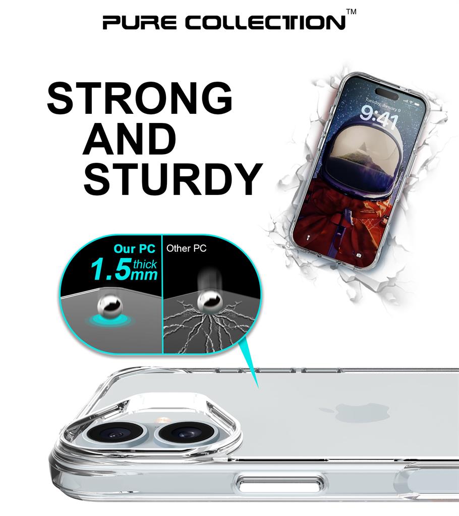 Apple iPhone 16 TOKO Pure hátlap tok (Átlátszó)