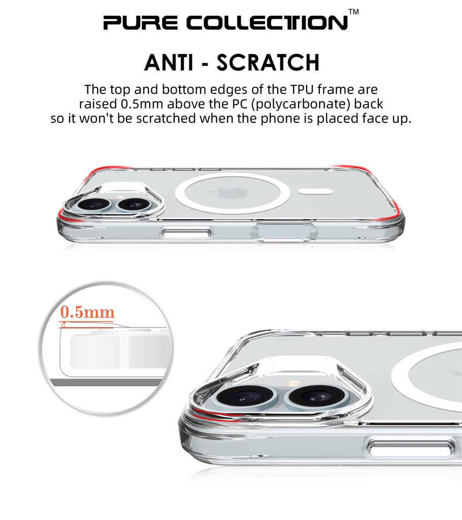 Apple iPhone 16 TOKO Pure MagSafe hátlap tok (Átlátszó)