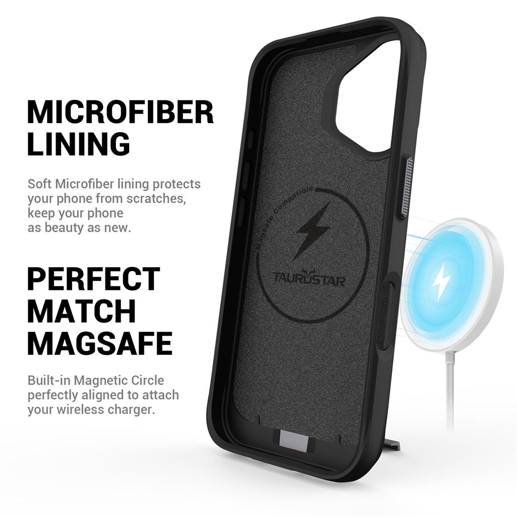 Apple iPhone 16 TOKO Taurustar magsafe hátlap tok (Fekete)