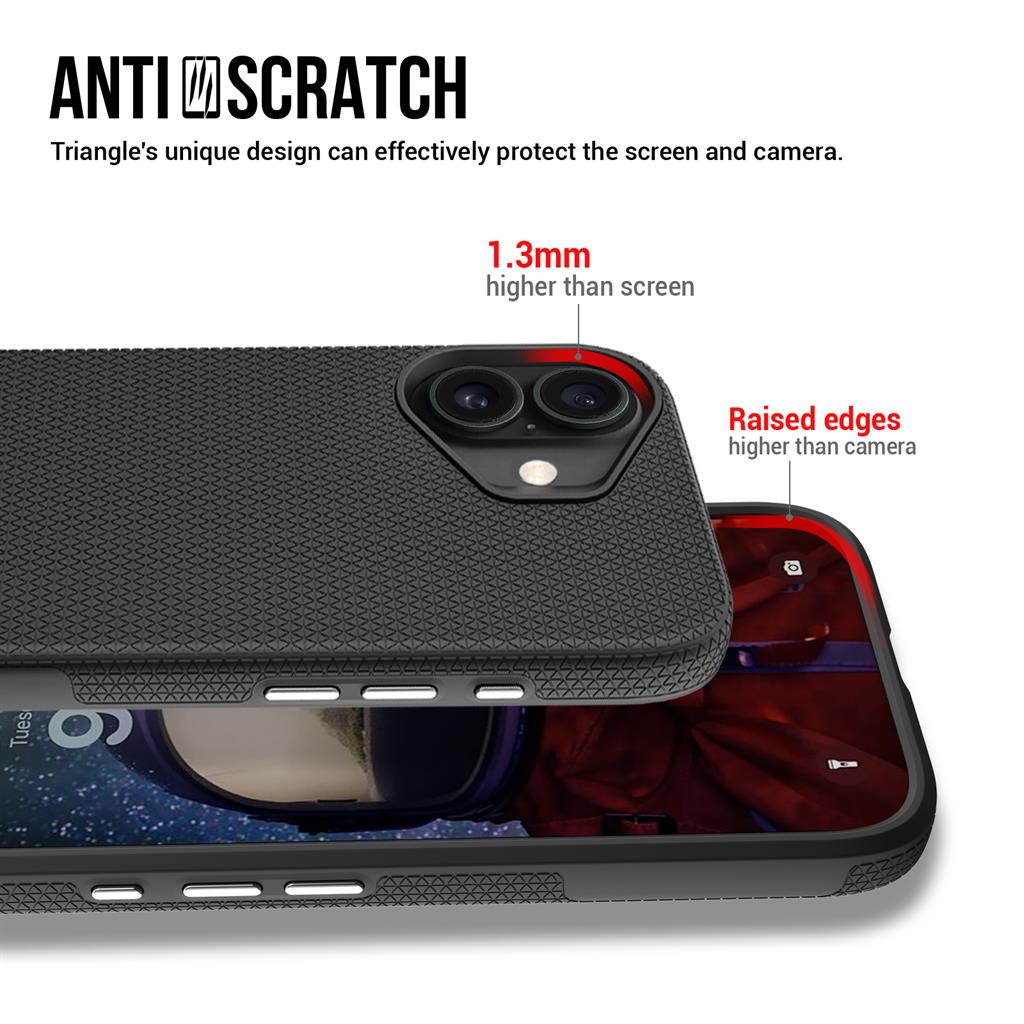 Apple iPhone 16 TOKO Triangle hátlap tok (Fekete)