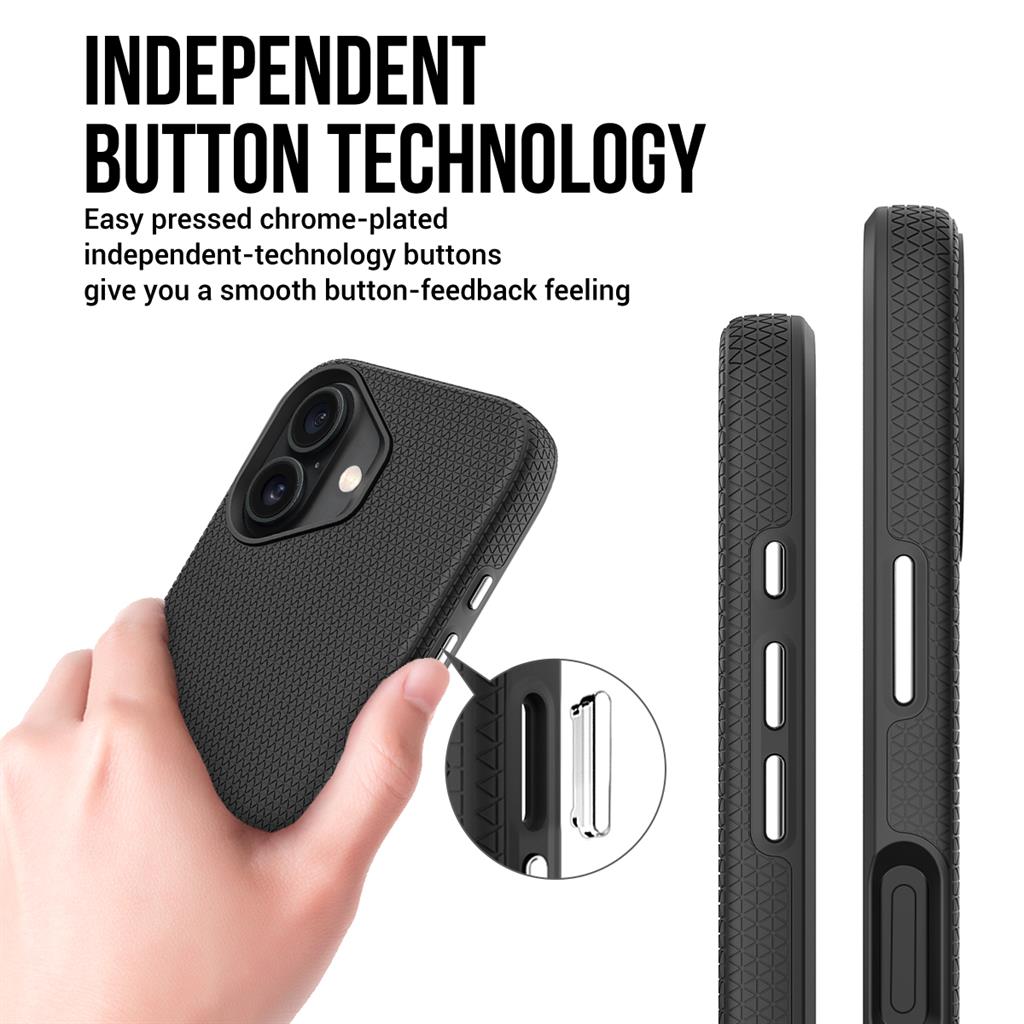 Apple iPhone 16 TOKO Triangle hátlap tok (Fekete)