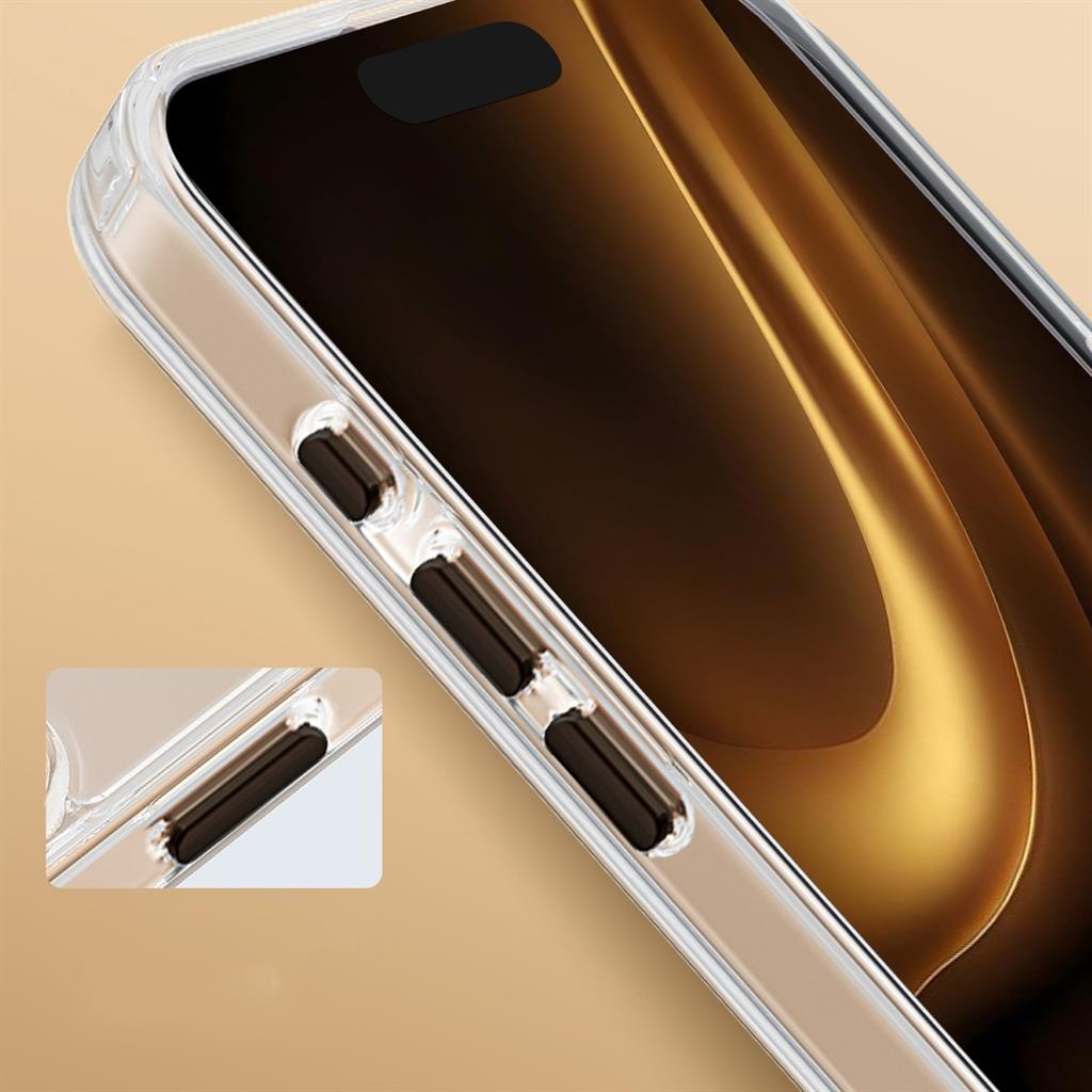 Apple iPhone 16e Clear thin MagSafe hátlap tok (Fekete)