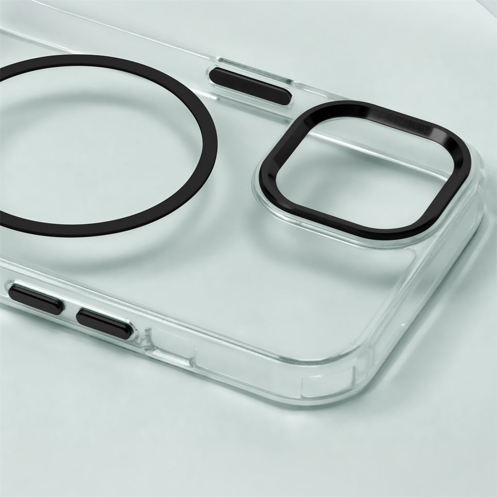 Apple iPhone 16e Clear thin MagSafe hátlap tok (Fekete)