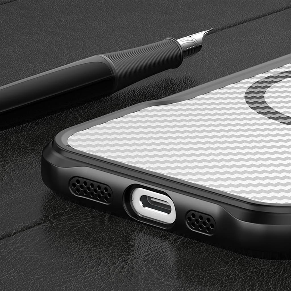 Apple iPhone 16e Defender carbon MagSafe hátlap tok (Fekete)