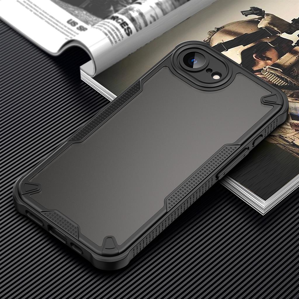 Apple iPhone 16e Defender Matt hátlap tok (Fekete)