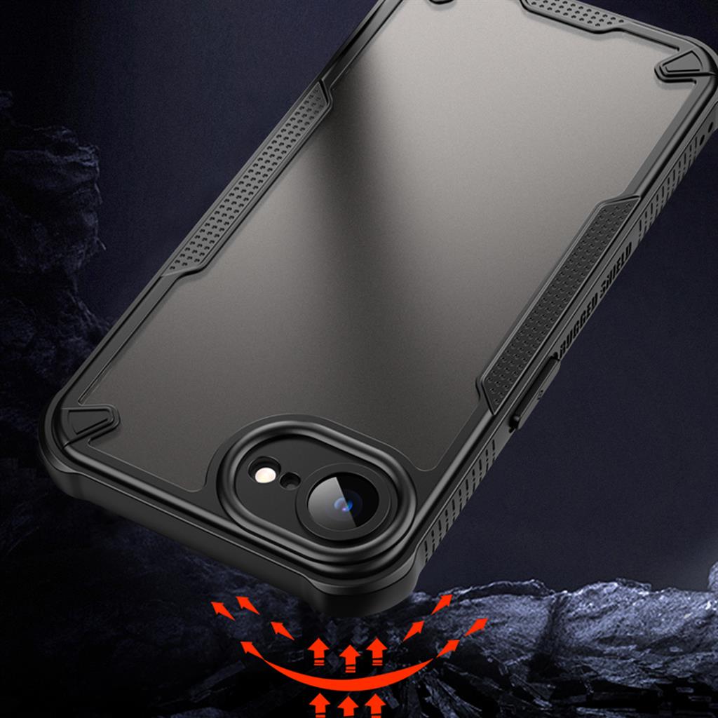 Apple iPhone 16e Defender Matt hátlap tok (Fekete)