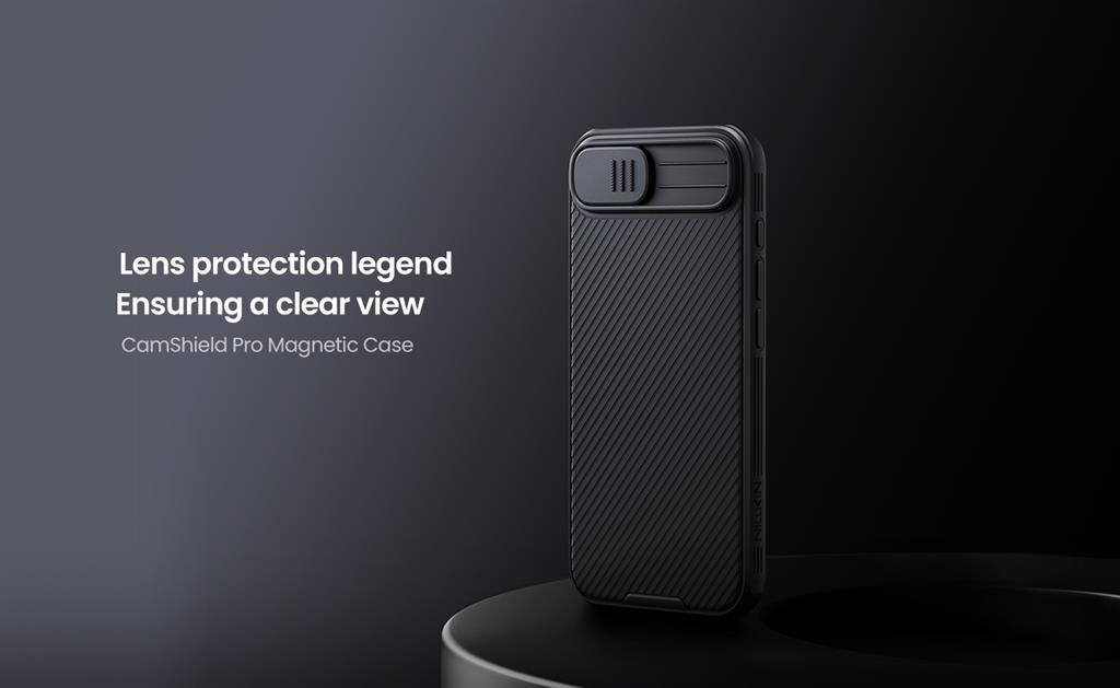 Apple iPhone 16e Nillkin camshield armor hátlap tok (Fekete)