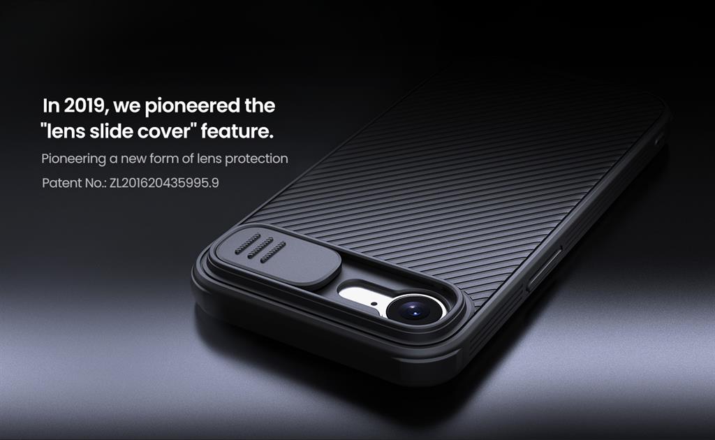 Apple iPhone 16e Nillkin camshield armor hátlap tok (Fekete)