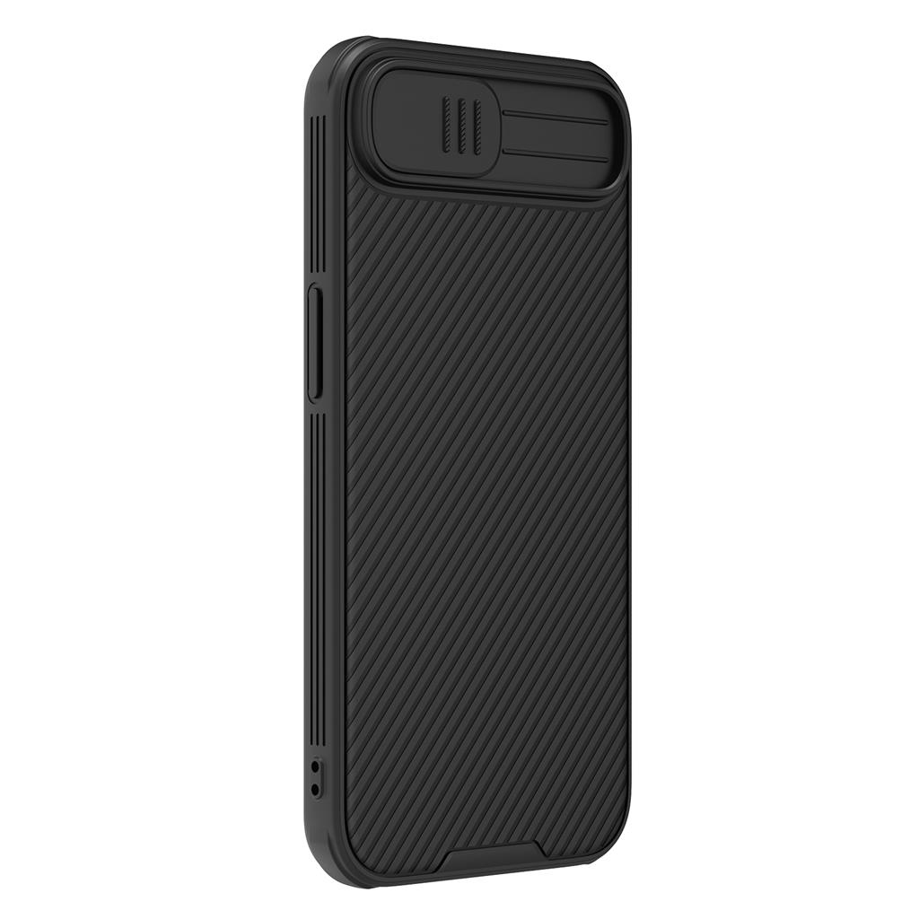 Apple iPhone 16e Nillkin camshield armor hátlap tok (Fekete)