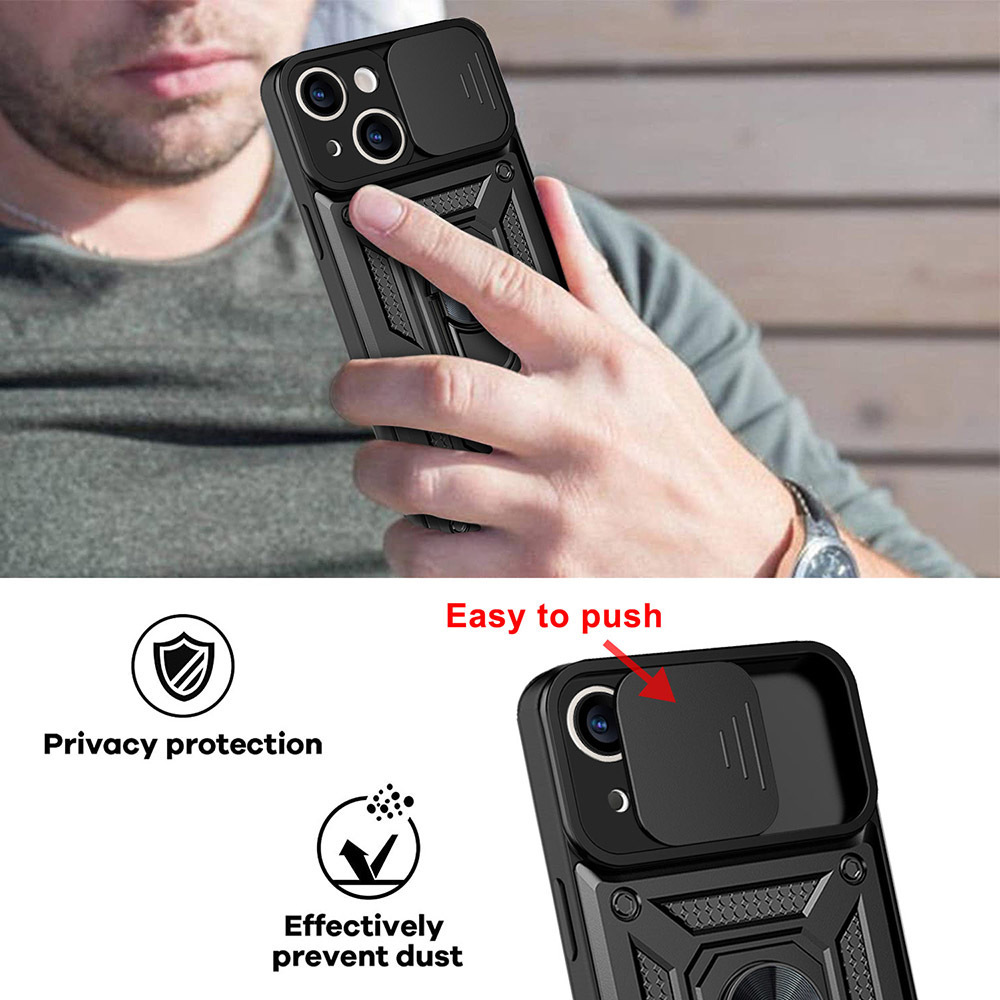 Apple iPhone 16e Slide Camera Armor hátlap tok (Átlátszó) 2