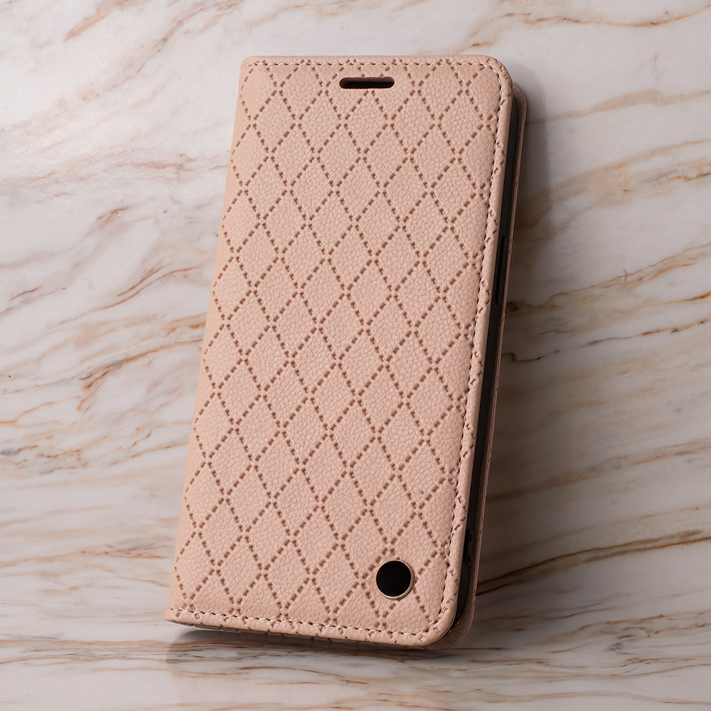 Apple iPhone 16e Smart Caro notesz tok (Bézs)