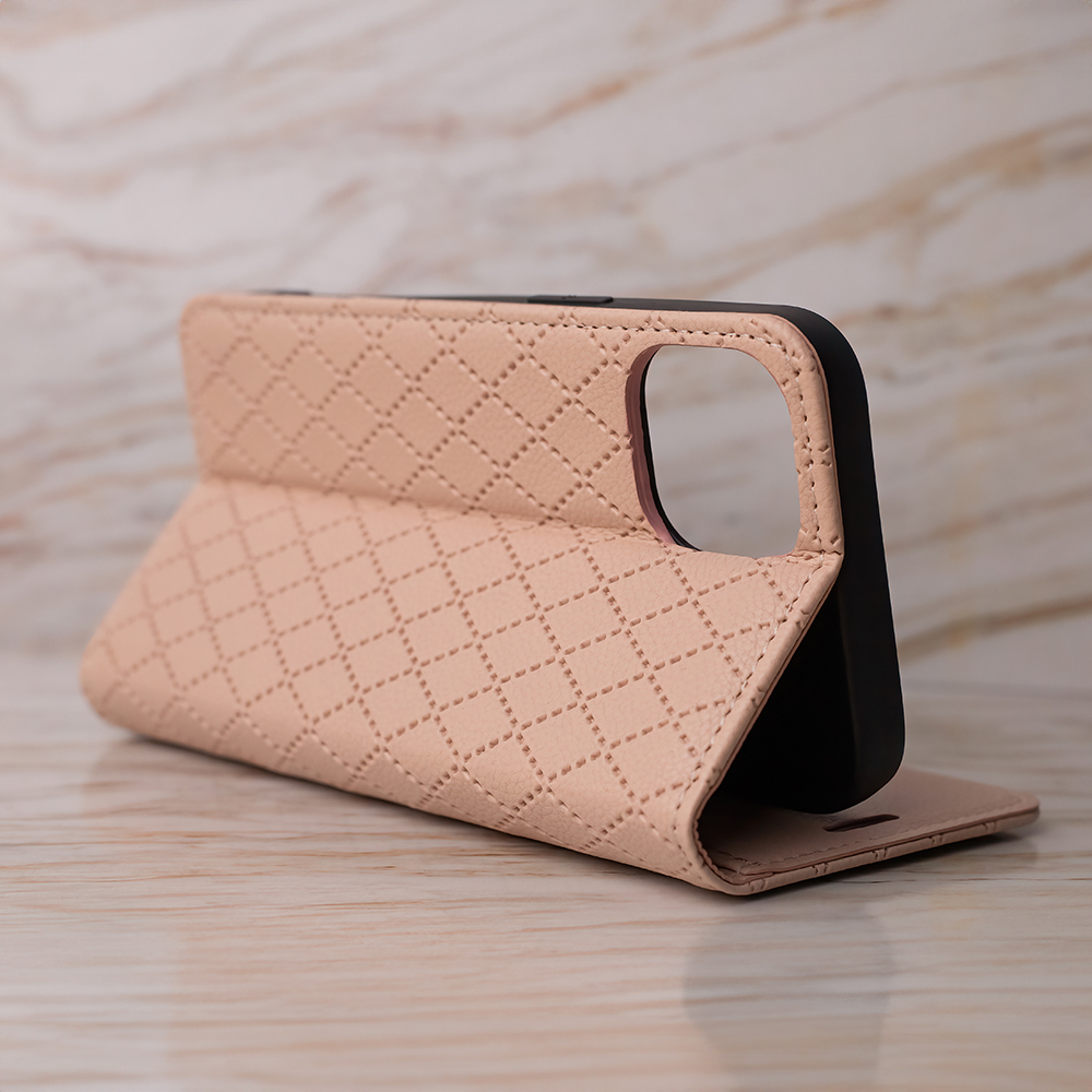 Apple iPhone 16e Smart Caro notesz tok (Bézs)
