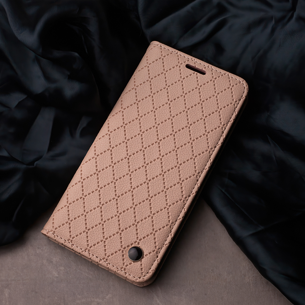 Apple iPhone 16e Smart Caro notesz tok (Bézs)