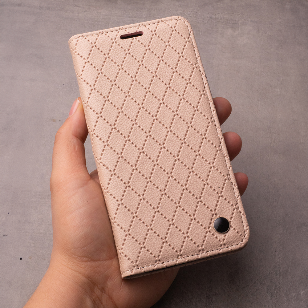 Apple iPhone 16e Smart Caro notesz tok (Bézs)