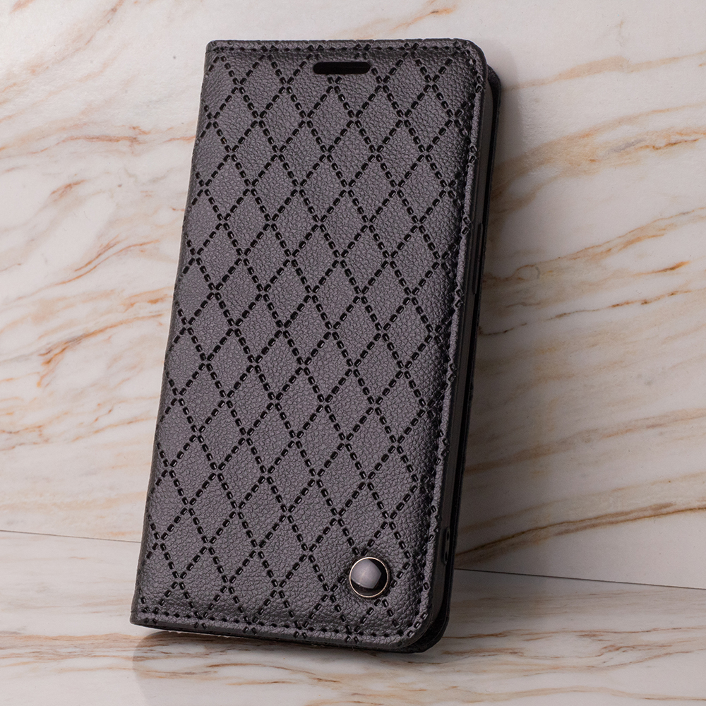 Apple iPhone 16e Smart Caro notesz tok (Fekete)