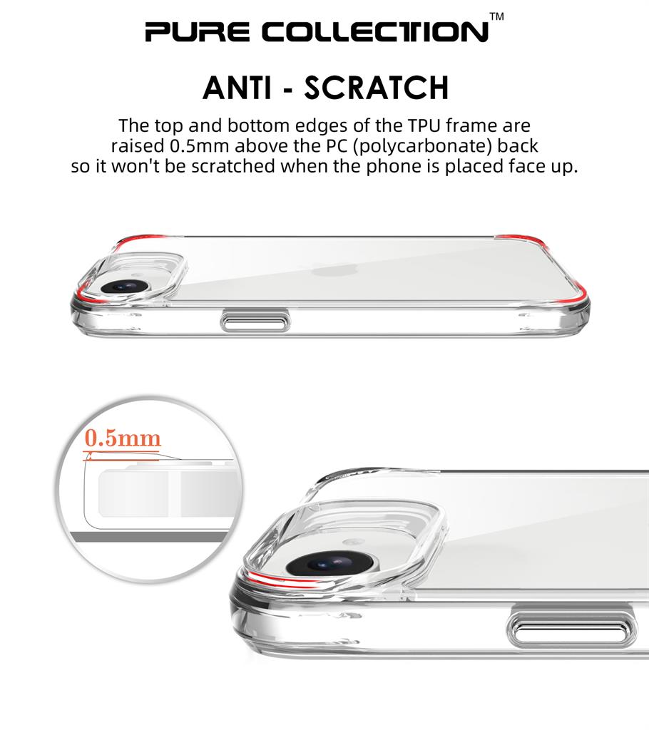 Apple iPhone 16e TOKO Pure hátlap tok (Átlátszó)
