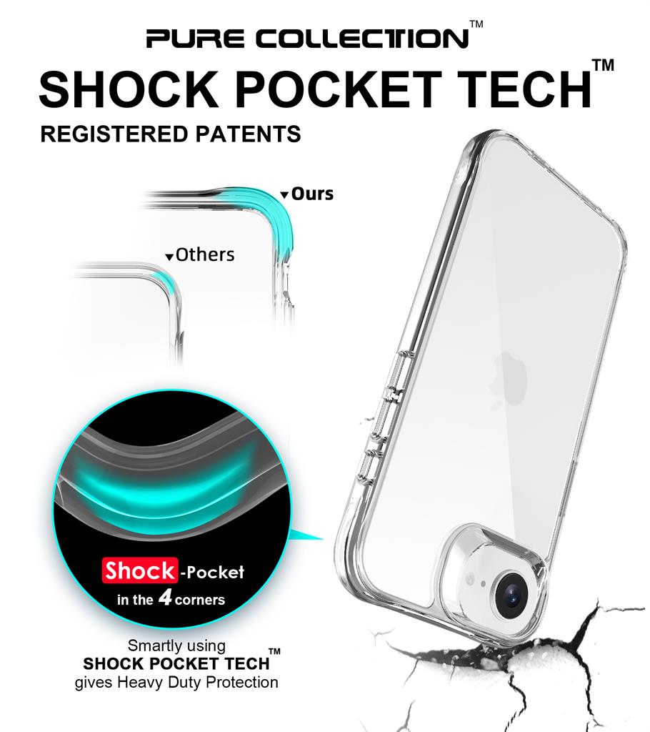 Apple iPhone 16e TOKO Pure hátlap tok (Átlátszó)