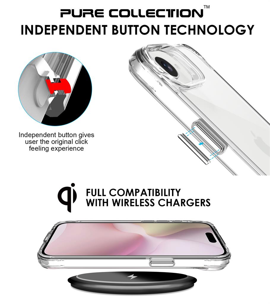 Apple iPhone 16e TOKO Pure hátlap tok (Átlátszó)