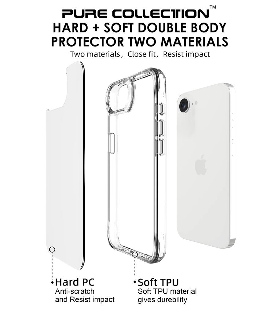 Apple iPhone 16e TOKO Pure hátlap tok (Átlátszó)