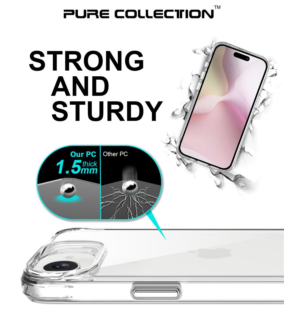 Apple iPhone 16e TOKO Pure hátlap tok (Átlátszó)