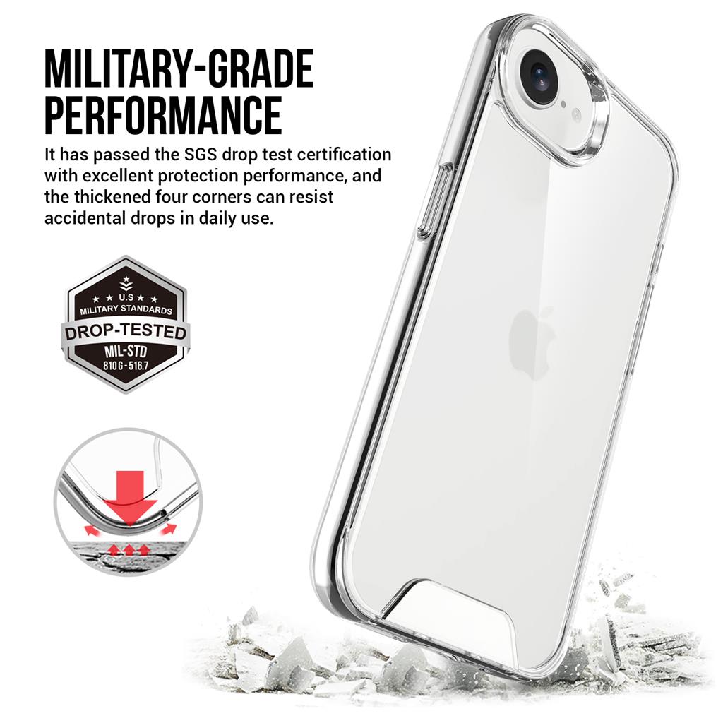 Apple iPhone 16e TOKO Space hátlap tok (Átlátszó)