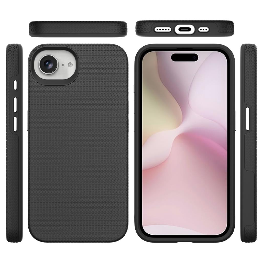 Apple iPhone 16e TOKO Triangle hátlap tok (Fekete)
