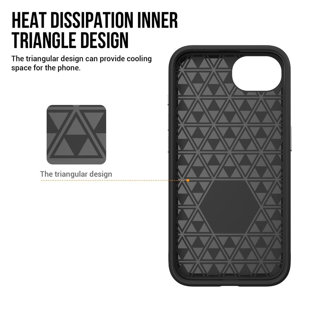 Apple iPhone 16e TOKO Triangle hátlap tok (Fekete)