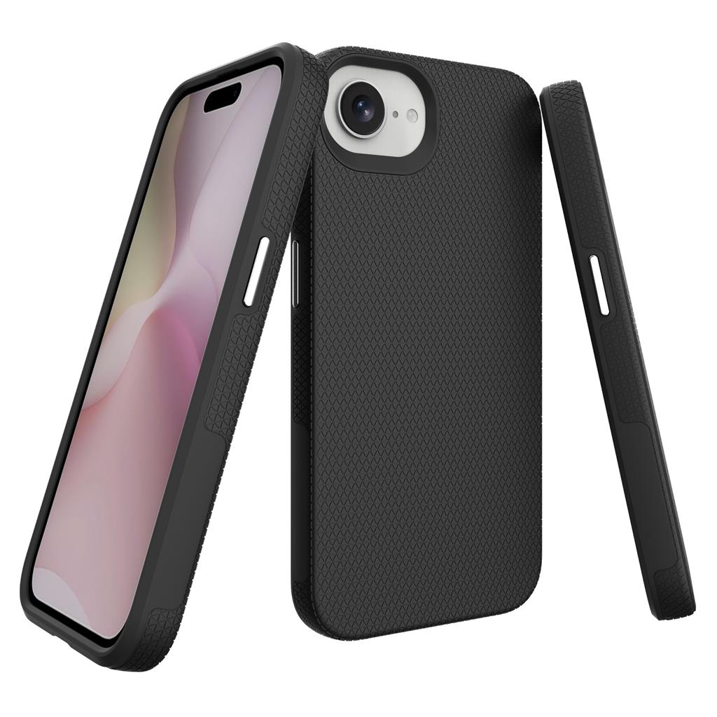 Apple iPhone 16e TOKO Triangle hátlap tok (Fekete)