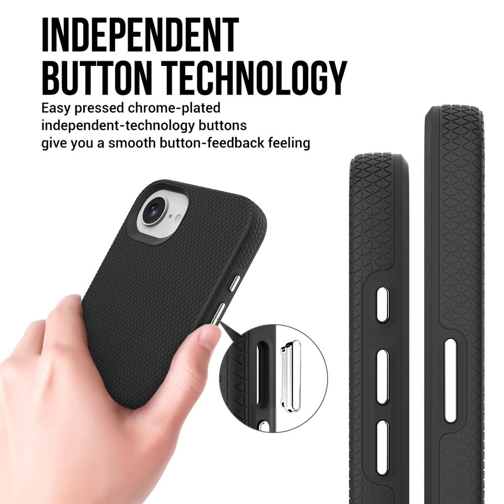 Apple iPhone 16e TOKO Triangle hátlap tok (Fekete)
