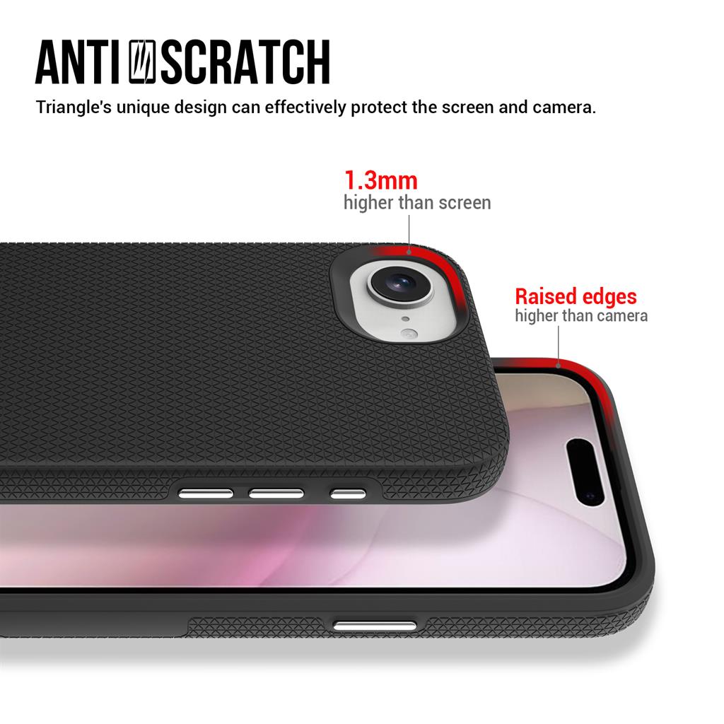 Apple iPhone 16e TOKO Triangle hátlap tok (Fekete)