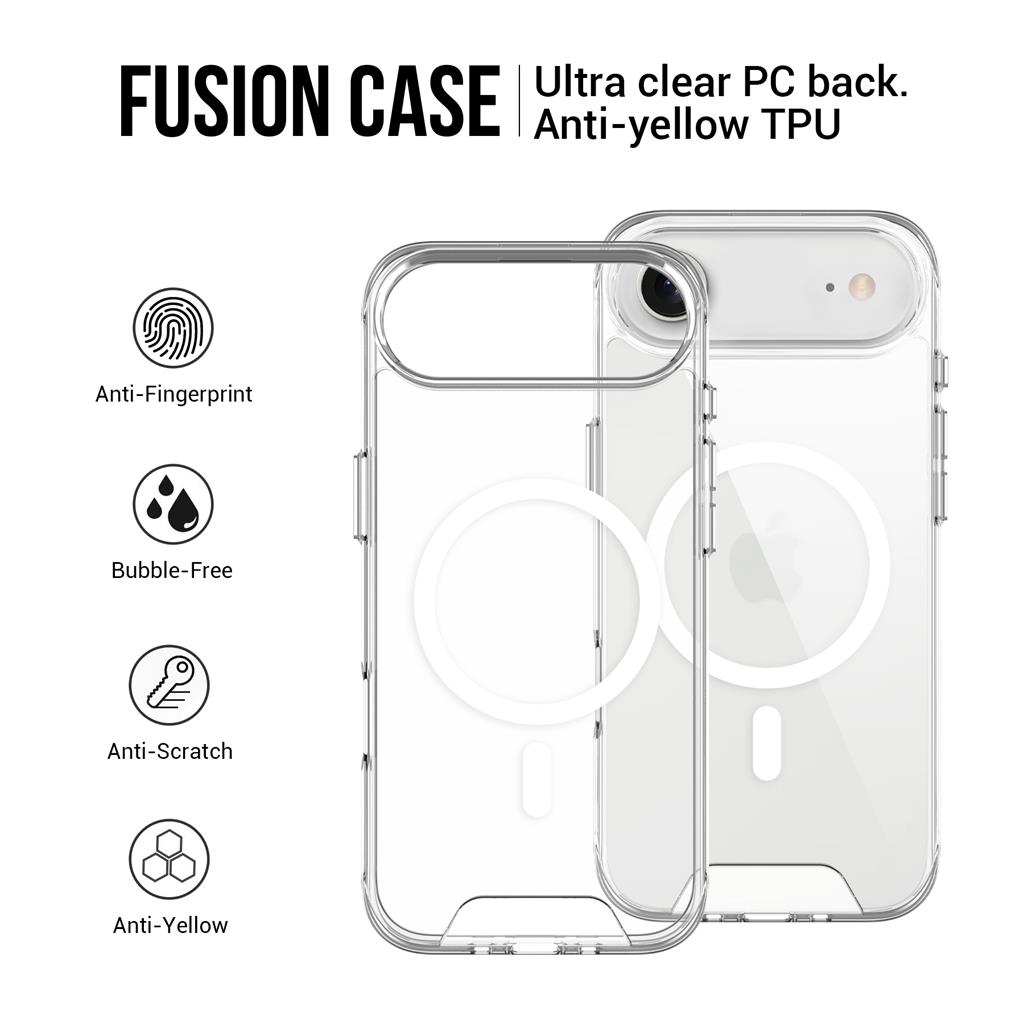 Apple iPhone 17 Air Mag Ring forgatható Magsafe hátlap tok (Átlátszó)