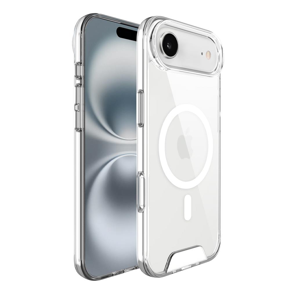 Apple iPhone 17 Air Mag Ring forgatható Magsafe hátlap tok (Átlátszó)