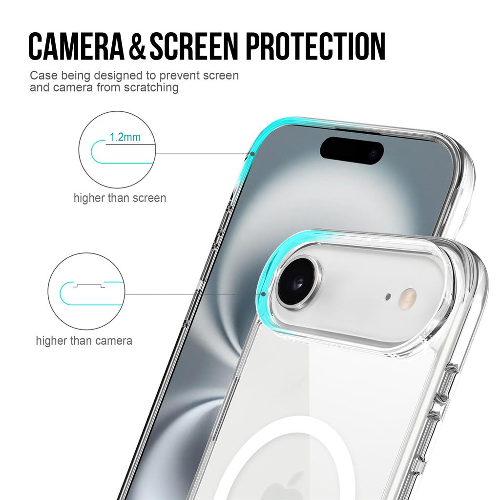 Apple iPhone 17 Air Mag Ring forgatható Magsafe hátlap tok (Átlátszó)