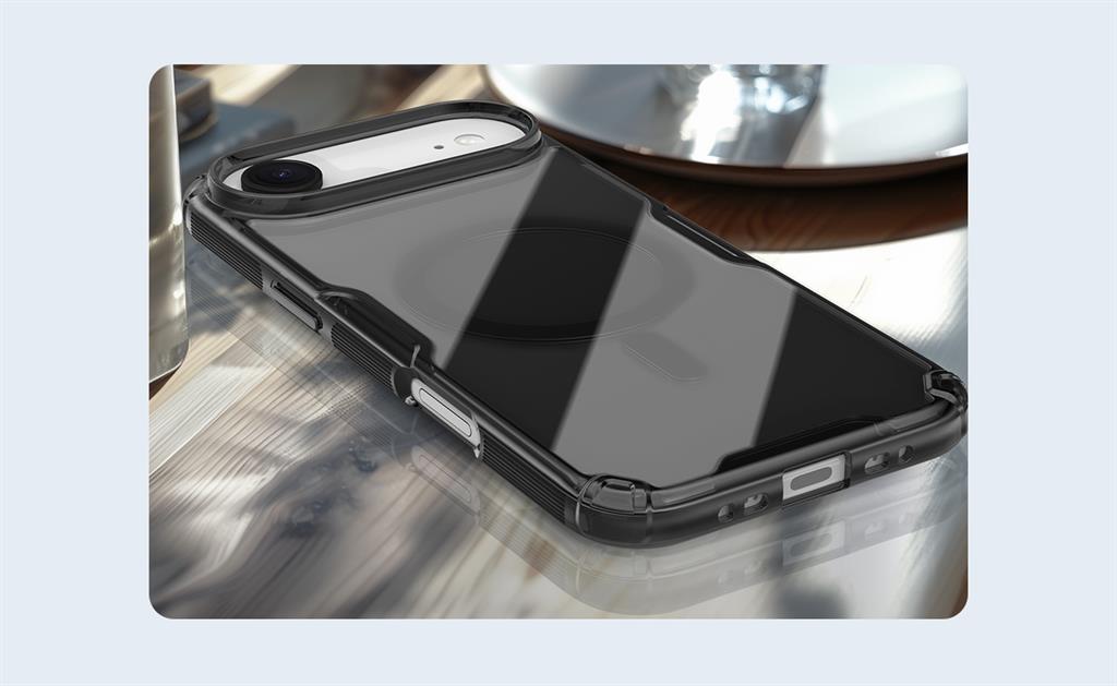 Apple iPhone 17 Air Nillkin Camshield S magsafe hátlap tok (Fekete)