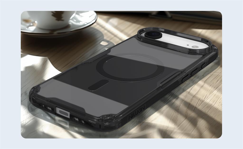 Apple iPhone 17 Air Nillkin Camshield S magsafe hátlap tok (Fekete)