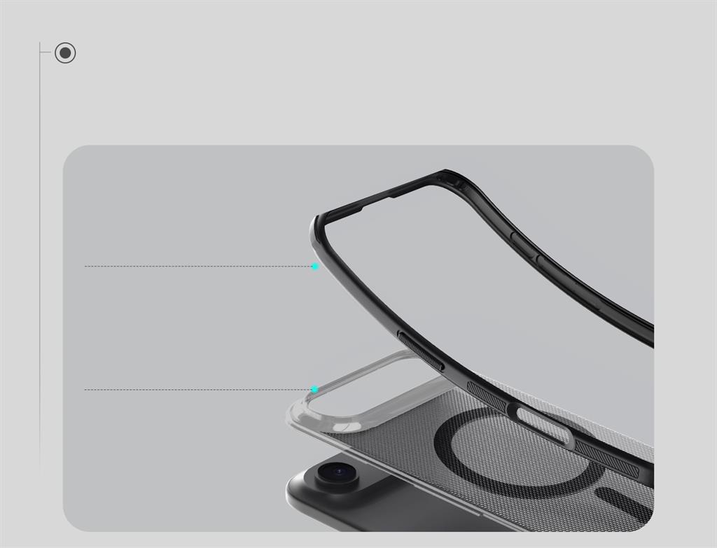 Apple iPhone 17 Air Nillkin nature pro magsafe hátlap tok (Fekete)